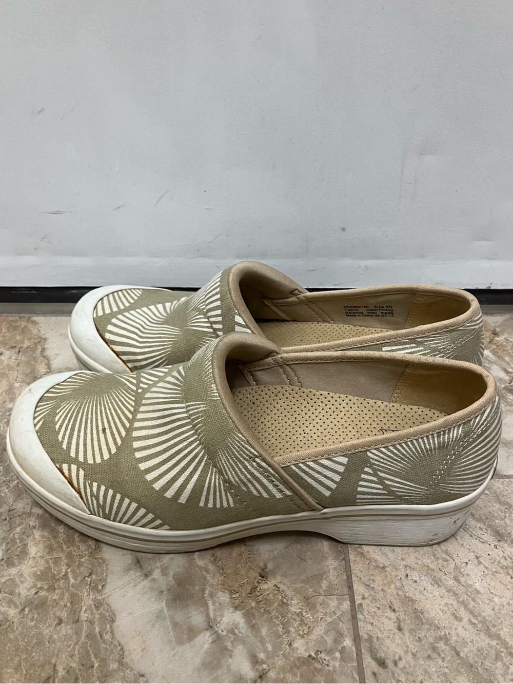 Dansko nursing vegan volley canvas Floral Slip-On closed-back clogs
